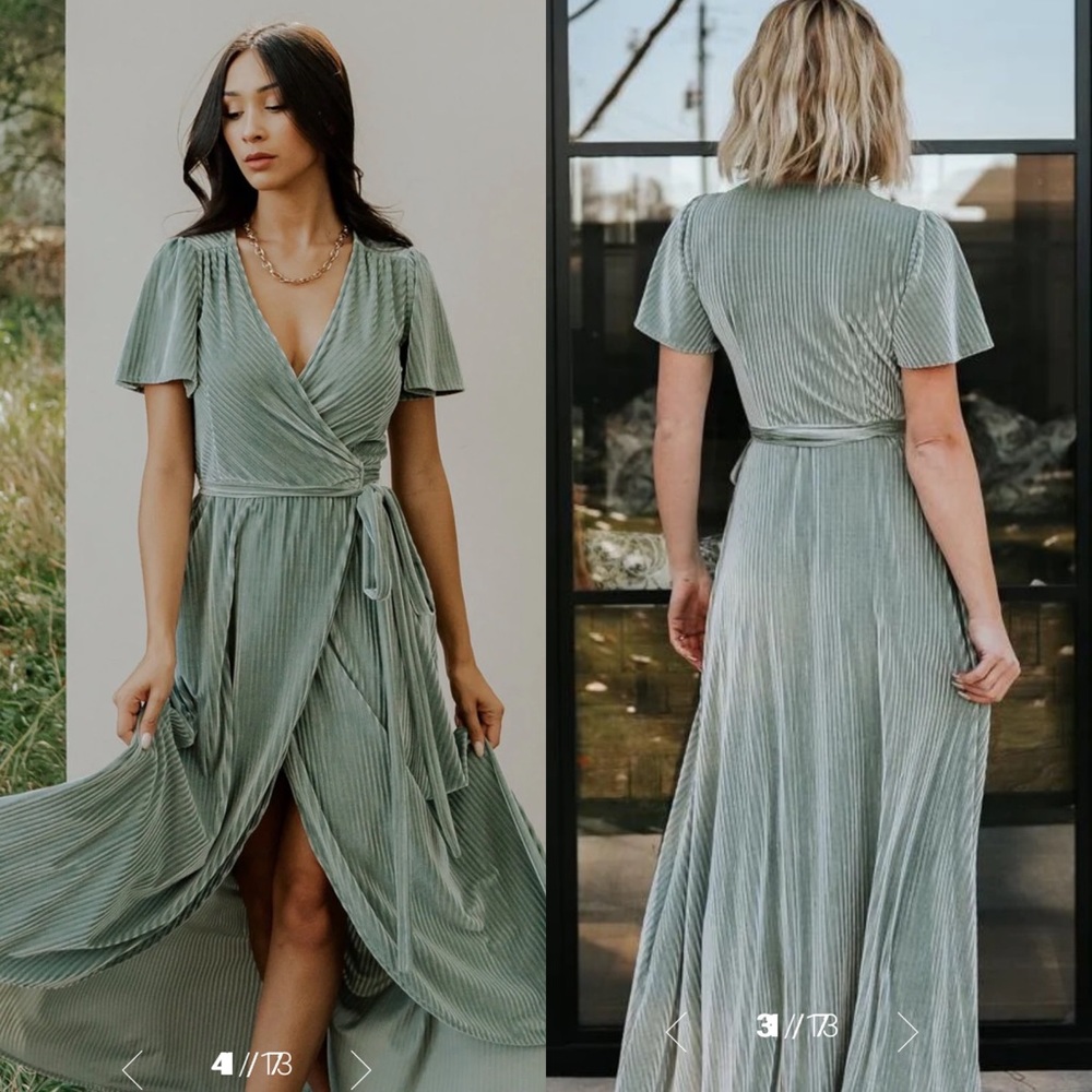 Baltic born Andi Ribbed Velvet Wrap Dress